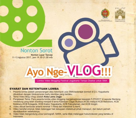 Lomba Video Blogging Fes.Jogja Tempo Doeloe untuk SMA (10-13 Agustus 2017)