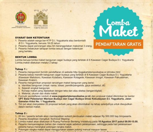Lomba Maket Jogjakarta Tempo Doeloe (10 Agustus 2017)