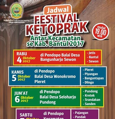 Festival Ketoprak Antar Kecamatan se.Kab Bantul (4-8 Oktober 2017)