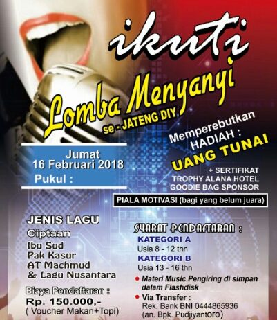 Lomba Menyanyi se-Jateng & DIY (16 Februari 2018)