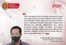 Imbauan Gubernur DIY Jelang Nataru 2021