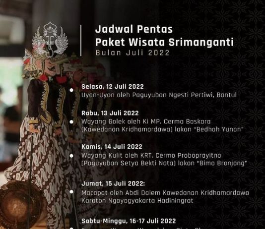 Pentas Paket Wisata Srimanganti Keraton Yogyakarta (Juli 2022)