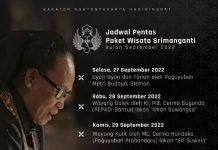Jadwal Pentas Paket Wisata Srimanganti (September-Oktober 2022)
