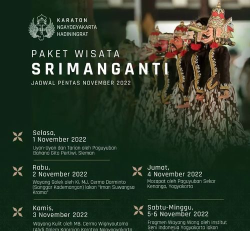 Jadwal Pentas Paket Wisata Srimanganti Bulan November 2022