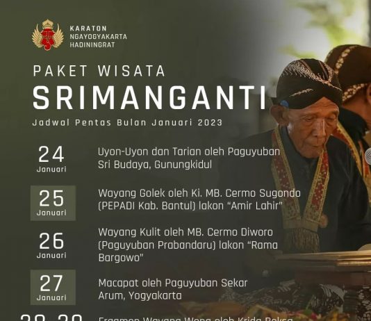 Jadwal Pentas Paket Wisata Srimanganti (24 -29 Januari 2023)