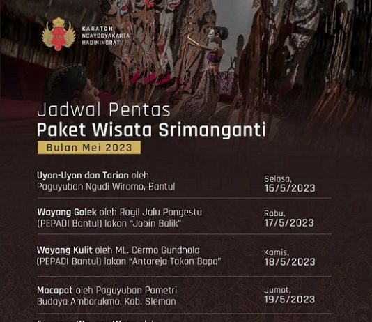 Jadwal Pentas Paket Wisata Srimanganti Bulan Mei 2023