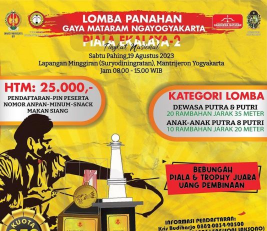 Lomba Jemparingan Panahan Gaya Mataraman “Piala Ekalaya-2” Karaton Ngayogyakarta Hadiningrat Tingkat Nasional (19 Agustus 2023)