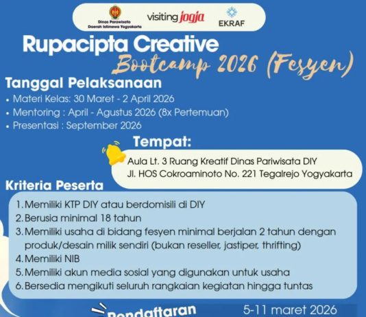 OPEN CALL! Rupacipta Creative Bootcamp 2026 – Sub Sektor Fesyen